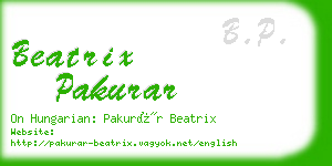 beatrix pakurar business card